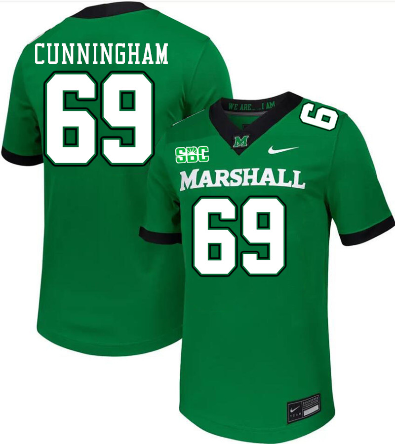 Men #69 Jaxson Cunningham Marshall Thundering Herd SBC Conference College Football Jerseys Stitched-